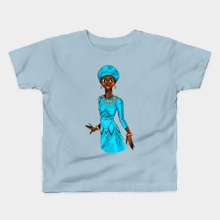 Black is Beautiful - Nigeria African Girl in traditional outfit Kids T-Shirt